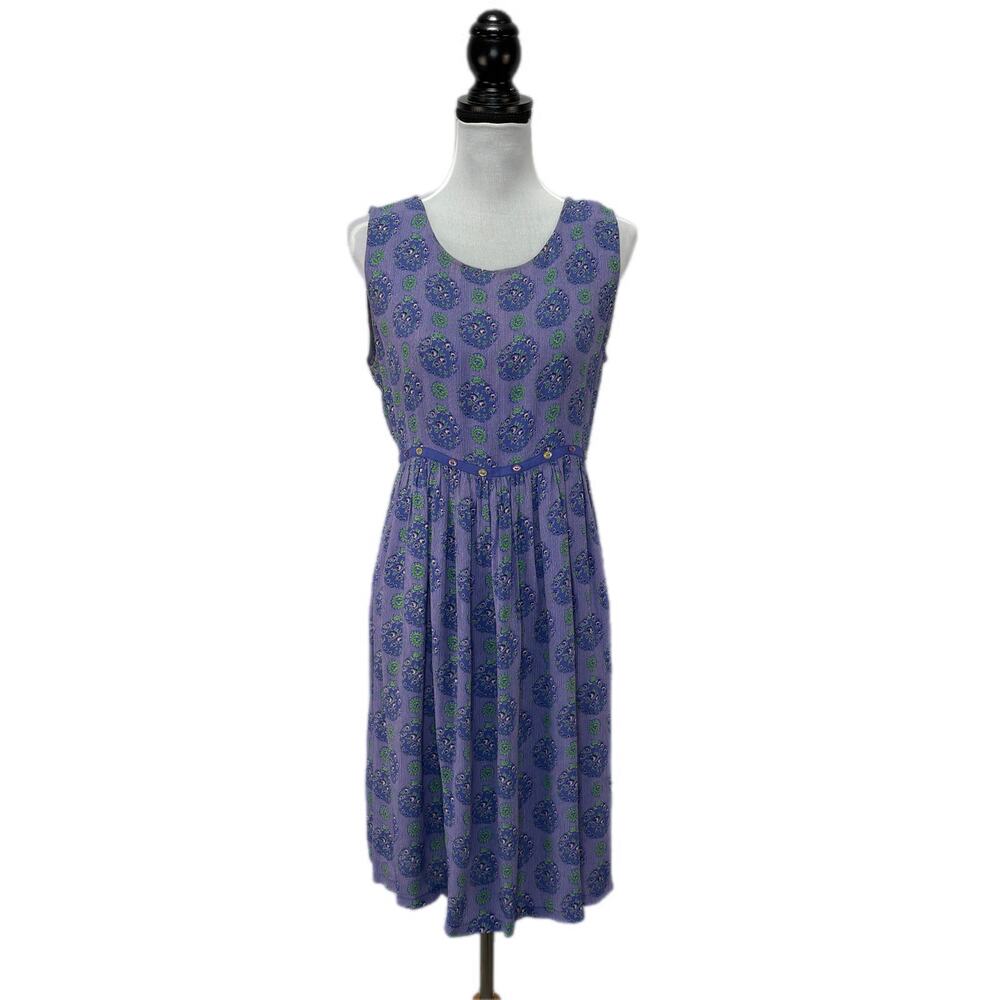 Purple Floral Stripe Baby Doll Dress - Women's Size Medium
